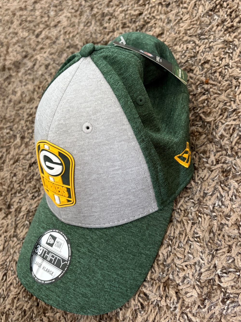 New Era Green & Gray Green Bay Packers 39THIRTY Stretch Fit Hat - Picture 2 of 5